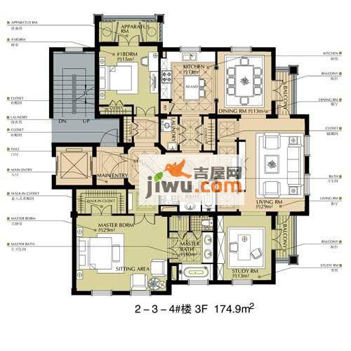 西溪望庄3室2厅2卫174.9㎡户型图