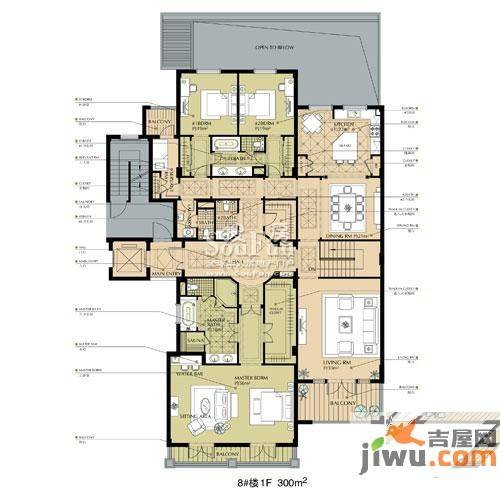 西溪望庄3室2厅2卫300㎡户型图