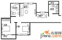 世茂江滨花园2室2厅1卫90㎡户型图