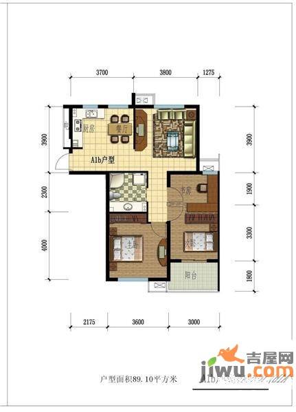 江南文苑普通住宅89㎡户型图