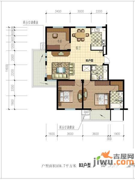 江南文苑普通住宅89㎡户型图