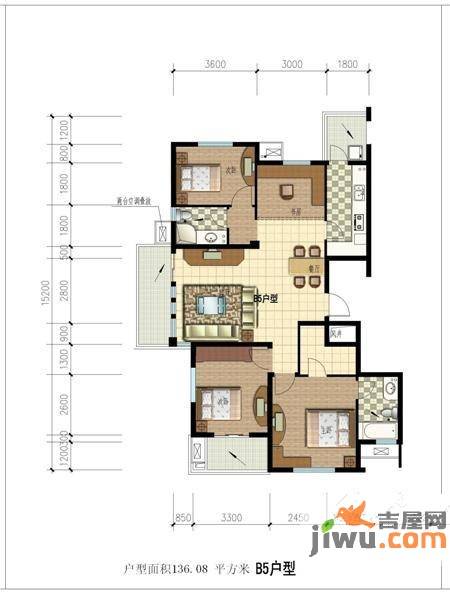 江南文苑普通住宅89㎡户型图