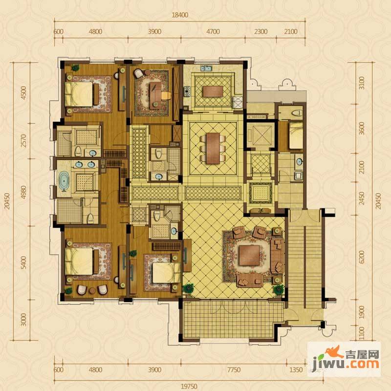 绿城西子杭州御园4室2厅4卫342㎡户型图