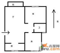 西城时代家园2室1厅1卫92㎡户型图