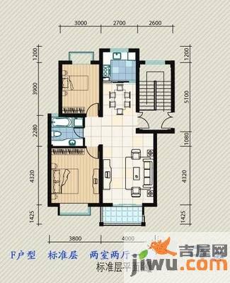 江南文苑2室2厅1卫85㎡户型图