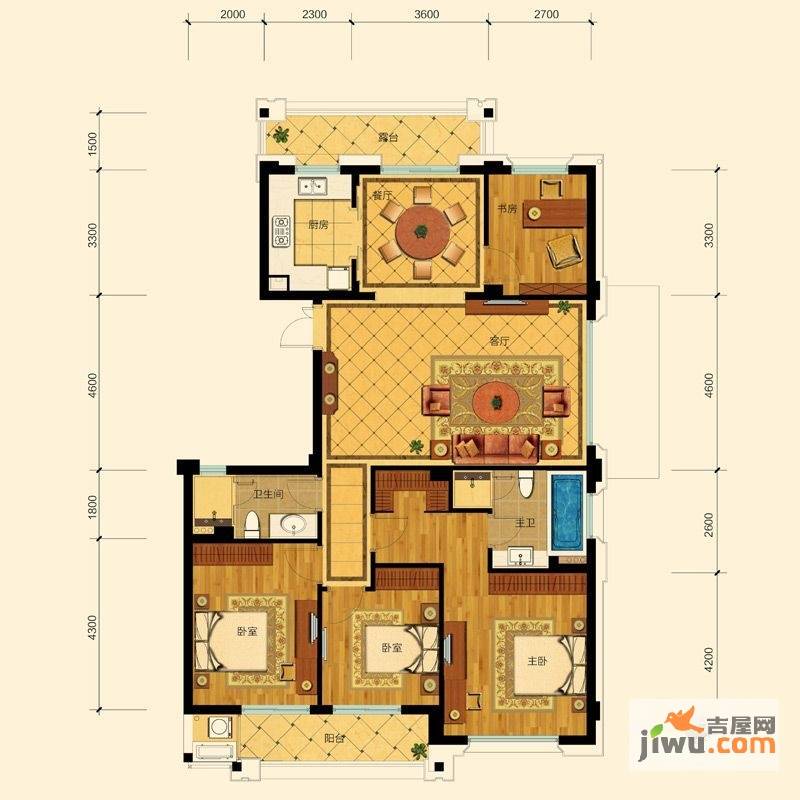 滨江曙光之城4室2厅2卫165㎡户型图