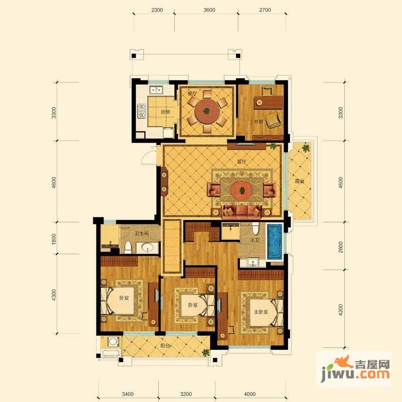 滨江曙光之城4室2厅2卫165㎡户型图