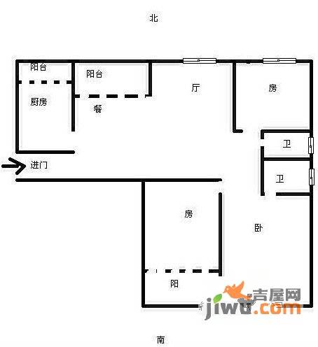 天鸿君邑3室2厅2卫户型图