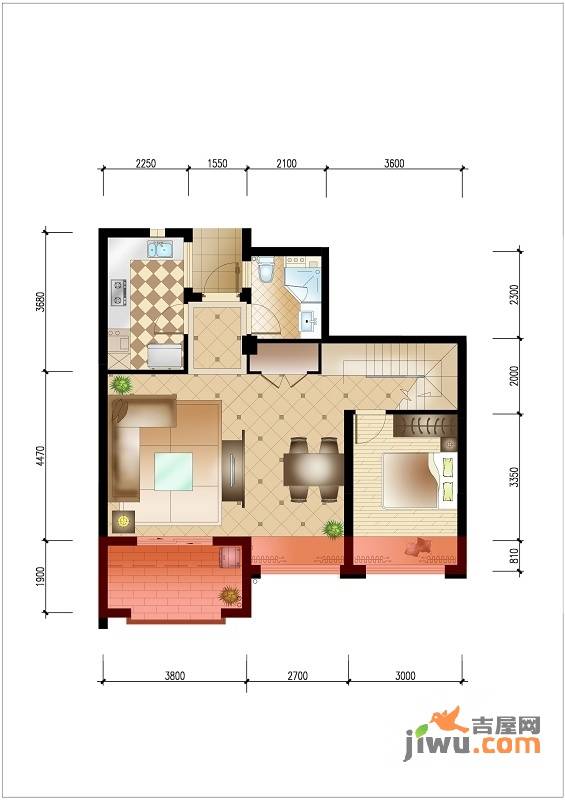 名城湖左岸4室2厅3卫137㎡户型图