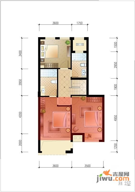 名城湖左岸4室2厅3卫130㎡户型图