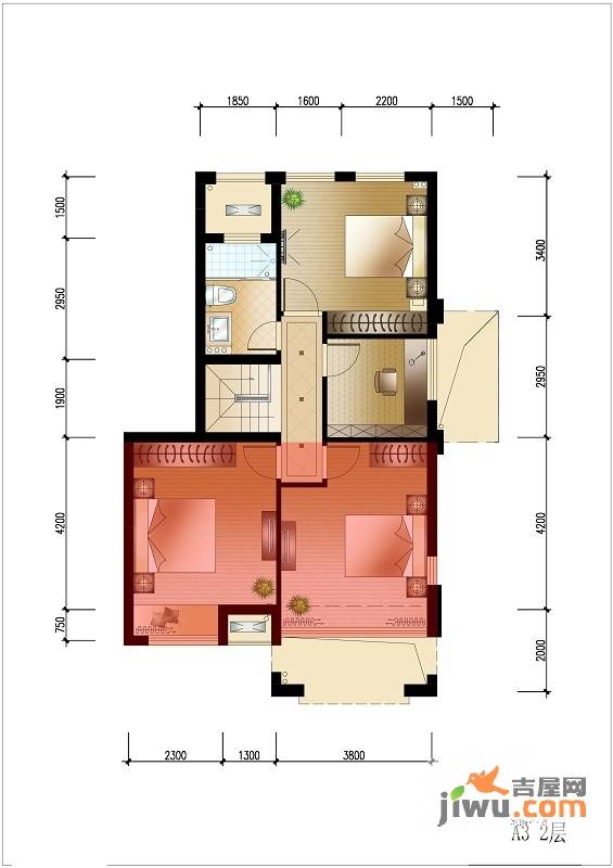 名城湖左岸5室2厅2卫137㎡户型图