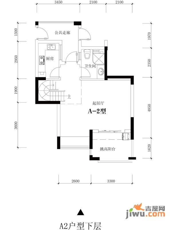 名城湖左岸3室2厅2卫89㎡户型图