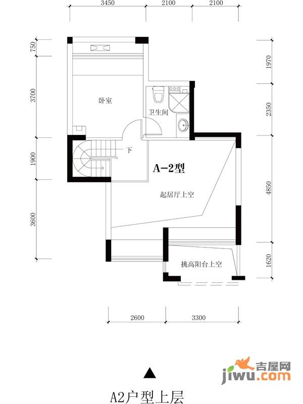 名城湖左岸3室2厅2卫89㎡户型图