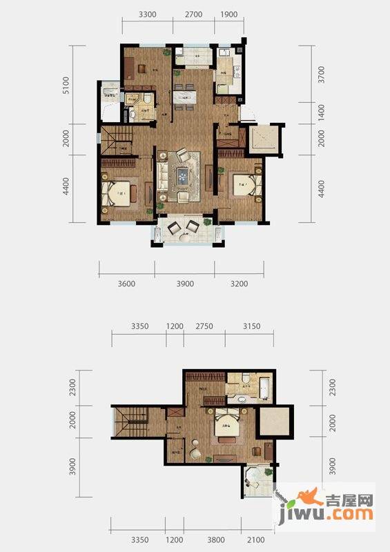 良渚文化村柳映坊三期4室2厅2卫118㎡户型图