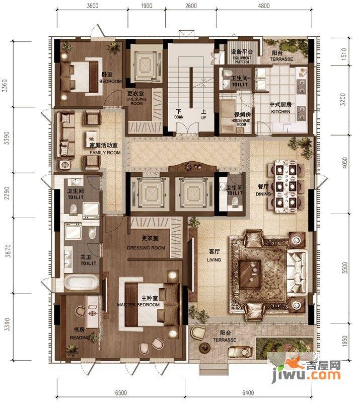 艺墅南面花园公寓户型户型图|滨江钱塘艺墅户型图_上城滨江钱塘艺墅