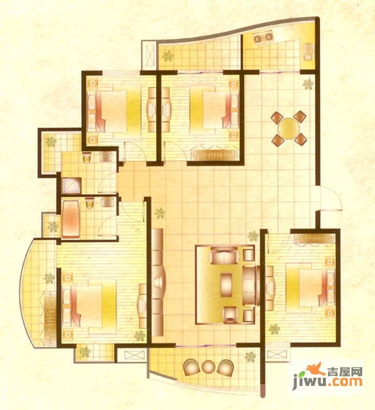 诚城紫郡创造家2室2厅1卫104.3㎡户型图