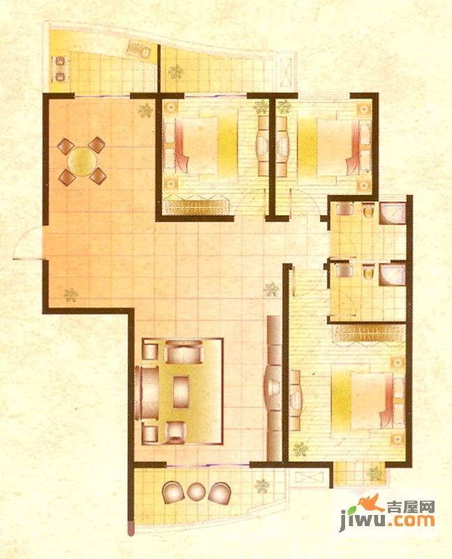 诚城紫郡创造家2室2厅1卫104.3㎡户型图