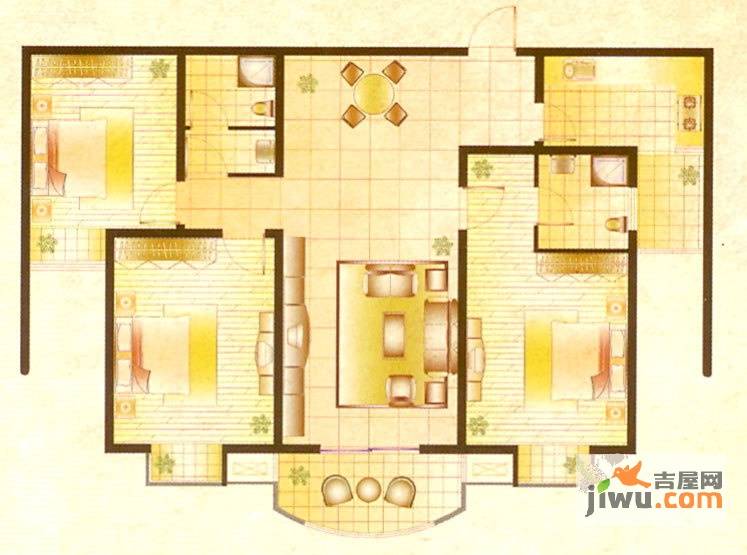 诚城紫郡创造家2室2厅1卫104.3㎡户型图