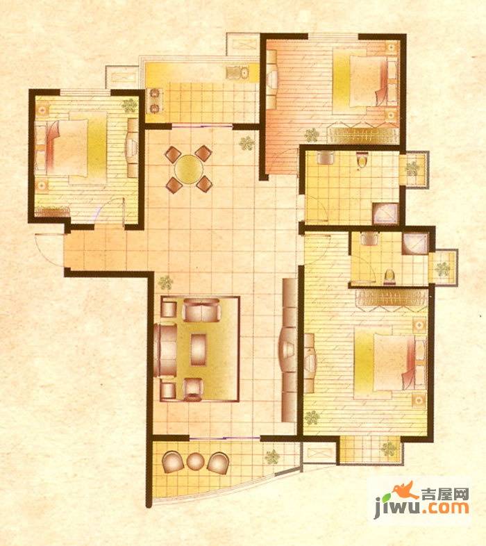 诚城紫郡创造家2室2厅1卫104.3㎡户型图