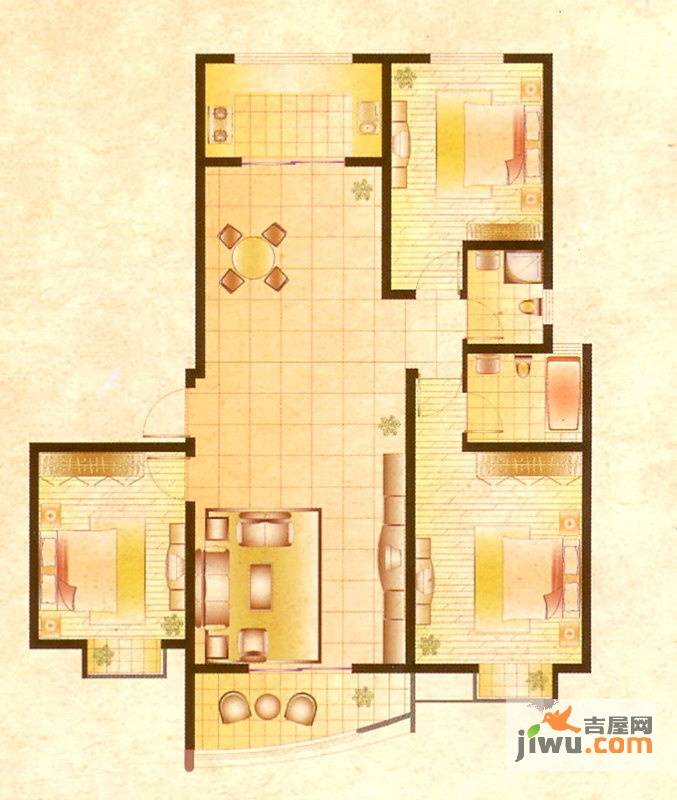 诚城紫郡创造家2室2厅1卫104.3㎡户型图