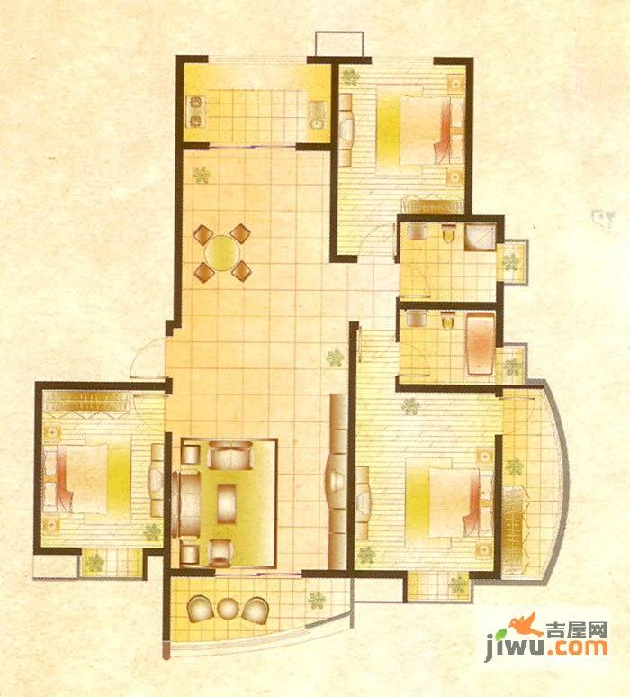 诚城紫郡创造家2室2厅1卫104.3㎡户型图