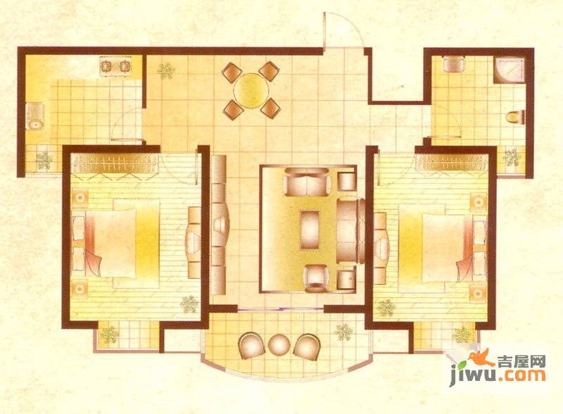 诚城紫郡创造家2室2厅1卫104.3㎡户型图