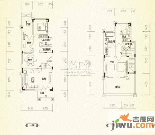 恒大金碧天下3室2厅3卫172㎡户型图