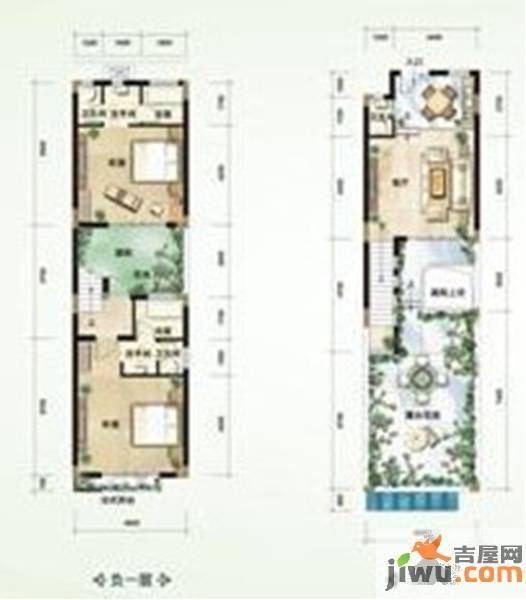 梁子湖高尔夫果岭曦园2室2厅3卫115.4㎡户型图