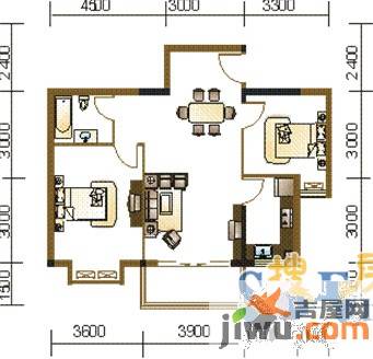 东港国际广场2室2厅1卫98㎡户型图