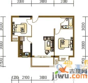 东港国际广场2室1厅1卫70㎡户型图