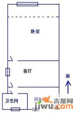 东立国际1室1厅1卫43㎡户型图