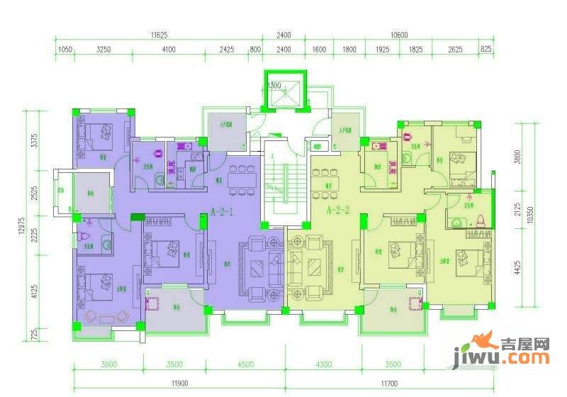 大桥一品园3室2厅2卫132.2㎡户型图