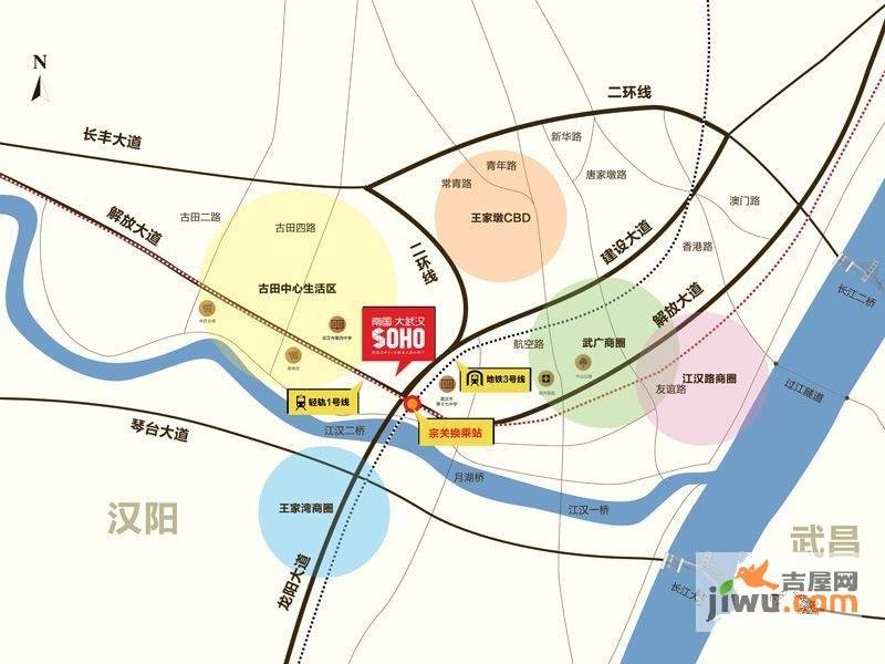 南国大武汉SOHO位置交通图图片