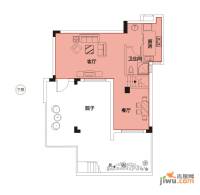 汉飞向上城1室1厅1卫125.3㎡户型图