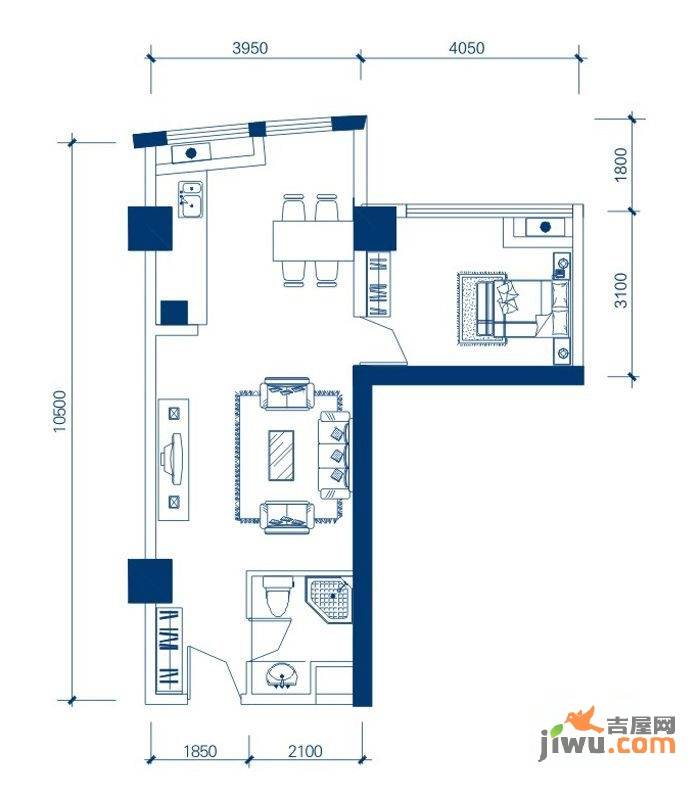 麦迪森广场1室1厅1卫71.7㎡户型图