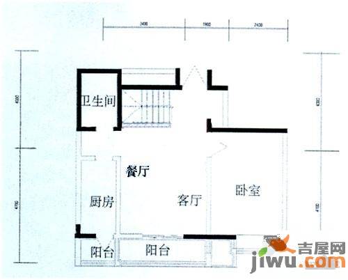 桃花原筑2室2厅1卫92.5㎡户型图