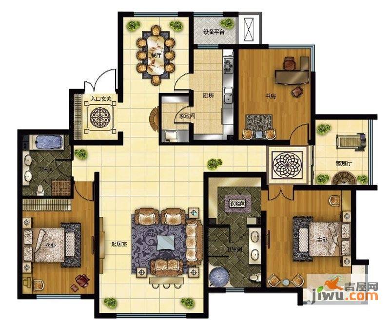 融创奥城领峰3室3厅2卫213㎡户型图