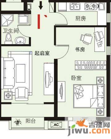 宝利新都汇1室1厅1卫户型图