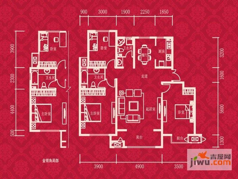 首创福缇山宗匠洋房3室2厅2卫130㎡户型图