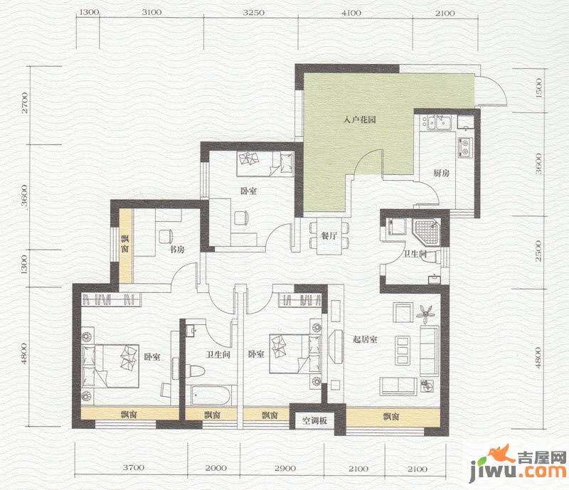 博轩园3室2厅2卫135㎡户型图