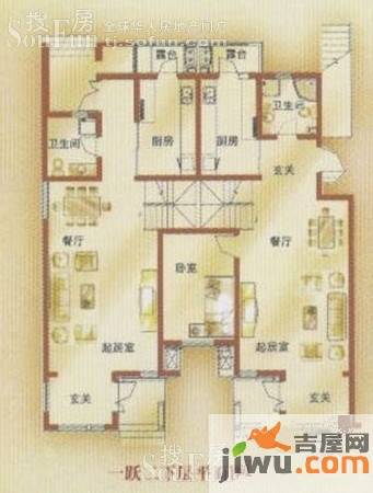 长瀛御龙湾1室2厅2卫155㎡户型图