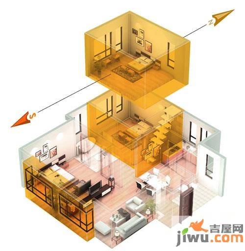 众里佰都1室2厅1卫80㎡户型图