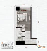 融创奥城领峰1室0厅1卫29.3㎡户型图