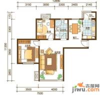 融创奥城领峰2室2厅1卫108㎡户型图