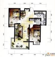 融创奥城领峰2室2厅1卫95.4㎡户型图