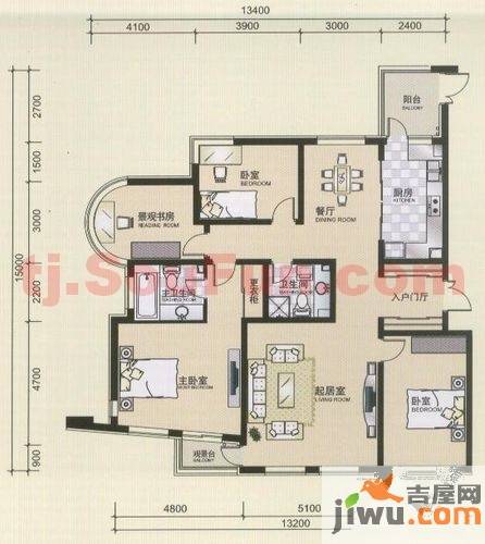 融创奥城领峰4室2厅2卫196㎡户型图