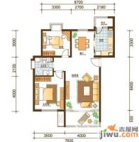 融创奥城领峰2室2厅1卫112㎡户型图