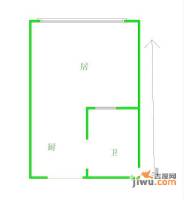 融创奥城领峰1室1厅1卫户型图