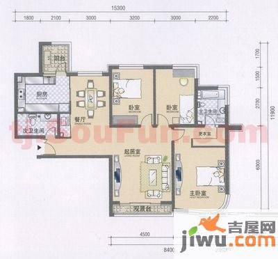 融创奥城领峰3室2厅2卫159.3㎡户型图