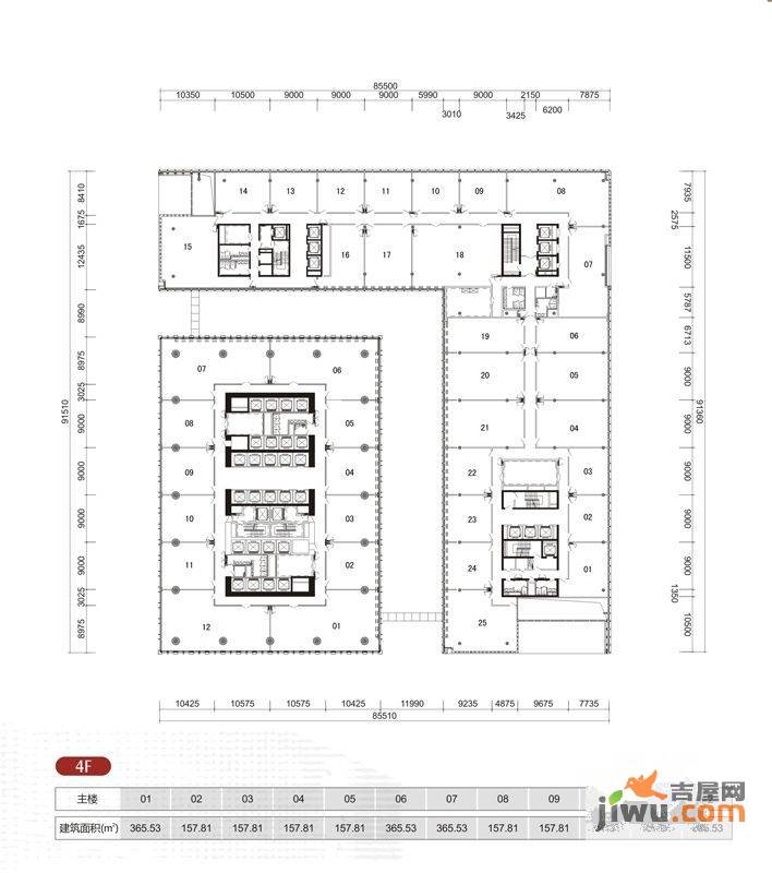 天津汇金中心1室1厅3卫518㎡户型图